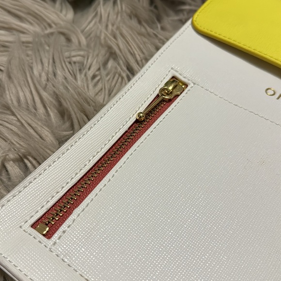 Anthropologie Tech Pouch-Snap Top Organizer-Yellow/White-GUC-A Few Marks - Picture 2 of 16